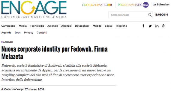 Engage – Nuova corporate identity per Fedoweb